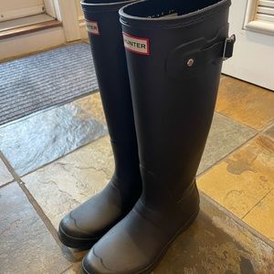 Hunter Black Tall Rain Boots